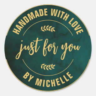 Create your own Custom Handmade with love Business Classic Round Sticker
