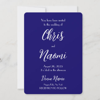 Create Your Own Custom Indigo Wedding Invitation