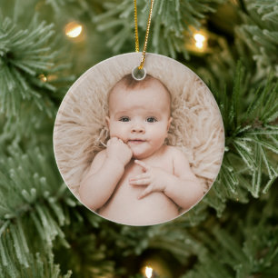 Create Your Own Custom Kids Children Photo Modern Ceramic Ornament