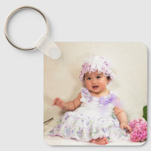 Create Your Own Custom Kids Children Photo Modern Keychain