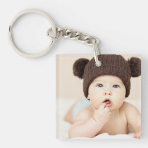 Create Your Own Custom Kids Children Photo Modern Keychain