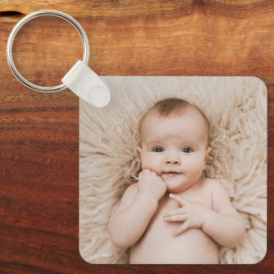 Create Your Own Custom Kids Children Photo Modern Keychain