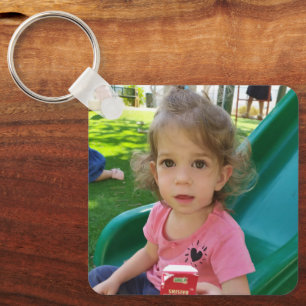 Create Your Own Custom Kids Children Photo Modern Keychain