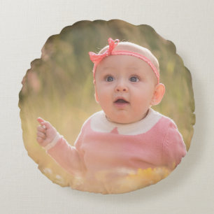 Create Your Own Custom Kids Children Photo Modern Round Pillow