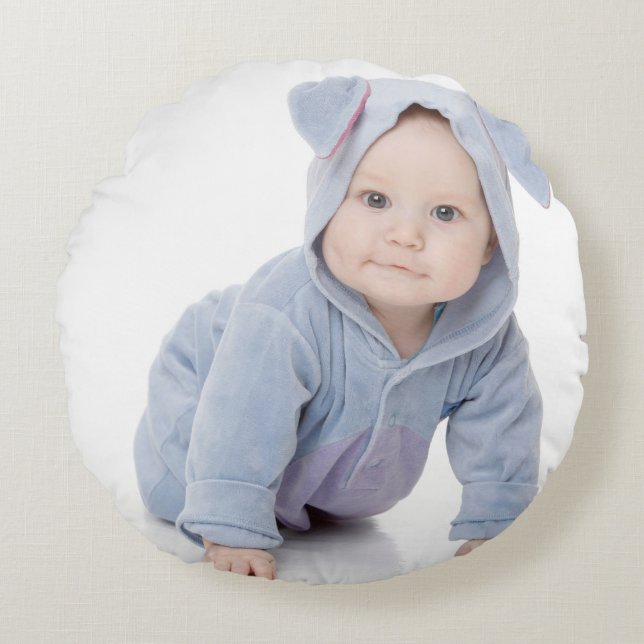 Create Your Own Custom Kids Children Photo Modern Round Pillow (Front)