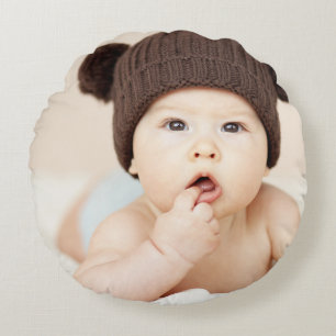 Create Your Own Custom Kids Children Photo Modern Round Pillow