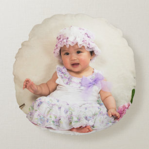 Create Your Own Custom Kids Children Photo Modern Round Pillow