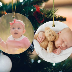 Create Your Own Custom Kids Children Two Photo  Ceramic Ornament