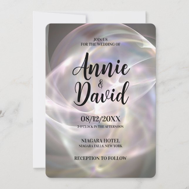 Create Your Own Custom Light Orb Wedding Invitation (Front)