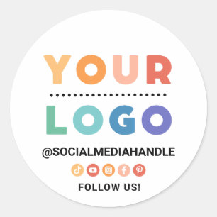 Create Your Own Custom Logo Business Social Media  Classic Round Sticker