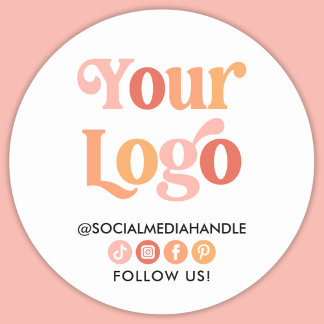 Create Your Own Custom Logo Business Social Media Classic Round Sticker