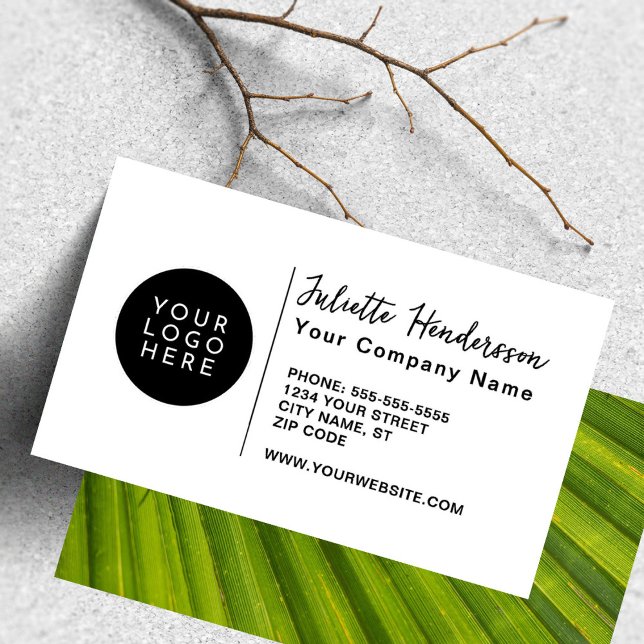 Create Your Own Custom Logo Photo Elegant Business Card (Creator Uploaded)