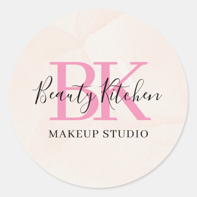 Create your own Custom Makeup Artist Promotional Classic Round Sticker (Front)
