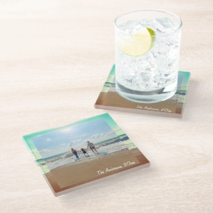 Create Your Own Custom Memorable Family Photo Glass Coaster