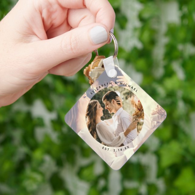 Create Your Own Custom Memorable Wedding Photo Keychain (Hand)