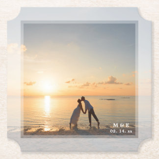 Create Your Own Custom Memorable Wedding Photo Paper Coaster