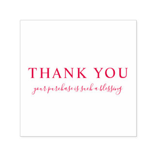 Create Your Own Custom Message Thank You Red Self-inking Stamp