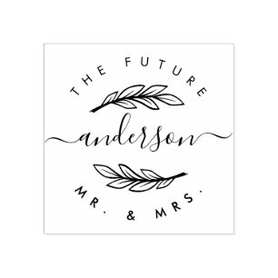 Create Your Own Custom Modern "Future Mr & Mrs" Rubber Stamp
