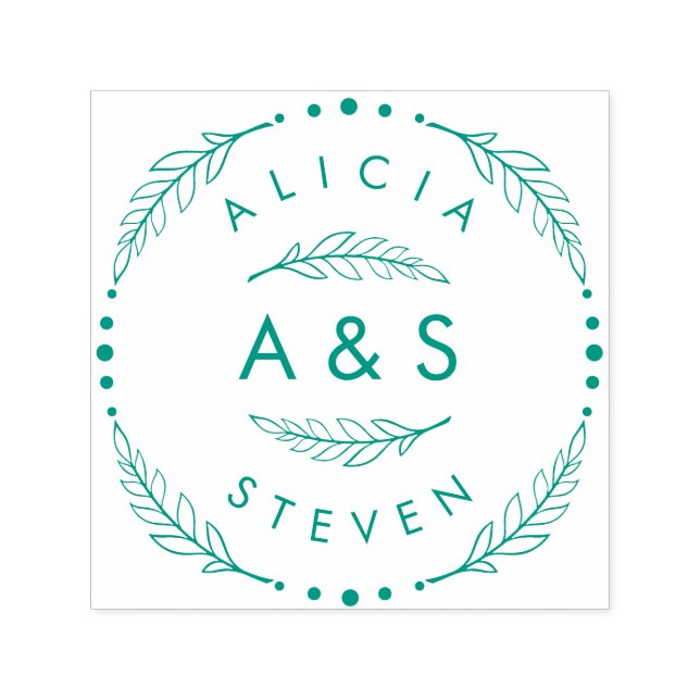 Create Your Own Custom Modern Wedding Initials Self-inking Stamp (Design)