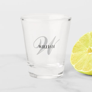 Create Your Own Custom Monogram And Name Black Shot Glass