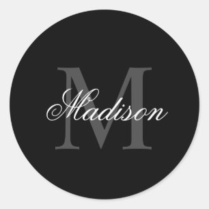 Create Your Own Custom Monogram And Name Script Cl Classic Round Sticker