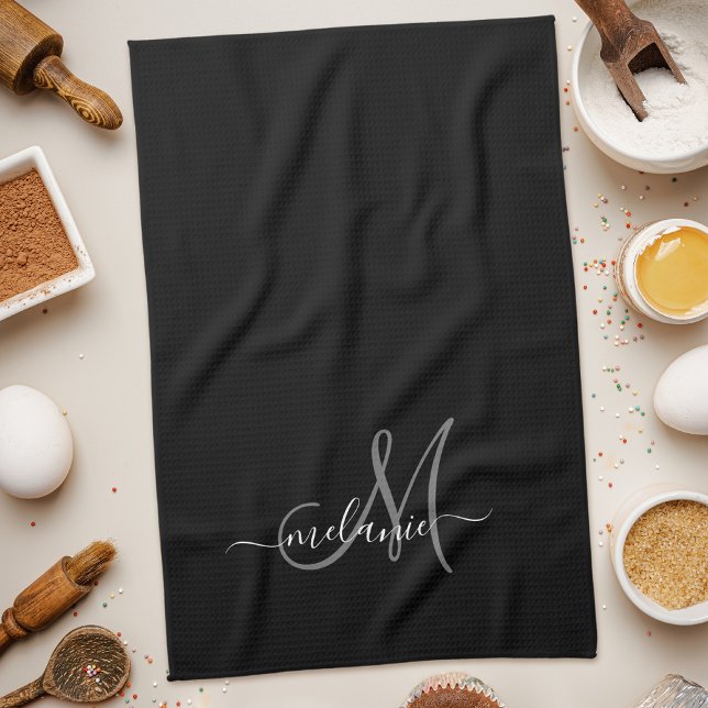 Create Your Own Custom Monogram And Name Script Kitchen Towel (Creator Uploaded)