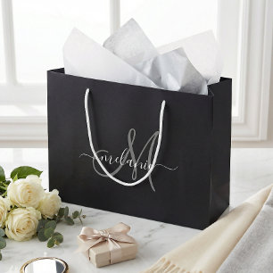 Create Your Own Custom Monogram And Name Script Large Gift Bag