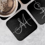 Create Your Own Custom Monogram And Name Script Square Paper Coaster<br><div class="desc">Create your own personalized paper coaster with your custom handwritten name and monogram. To edit this design template,  change the text fields as shown above. You can easily add more text or images,  customize fonts and colours.
Treat yourself or make the perfect gift for family,  friends,  parents and grandparents!</div>