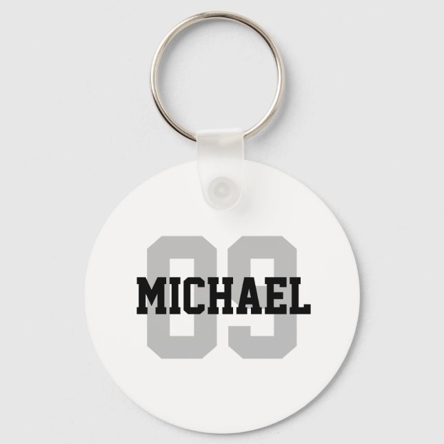 Create Your Own Custom Name Number Keychain (Front)