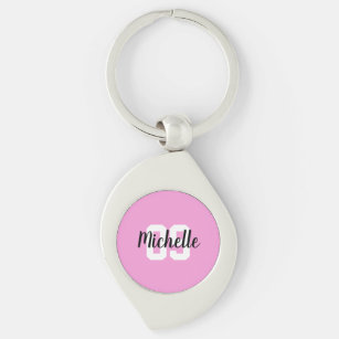 Create Your Own Custom Name Number Pink Soccer Keychain