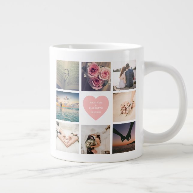Create Your Own Custom Newlyweds Wedding Photo Large Coffee Mug (Right)