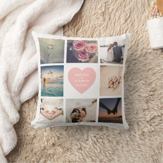 Create Your Own Custom Newlyweds Wedding Photo Throw Pillow