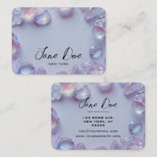 Create Your Own Custom Opal Stones Border Business Card