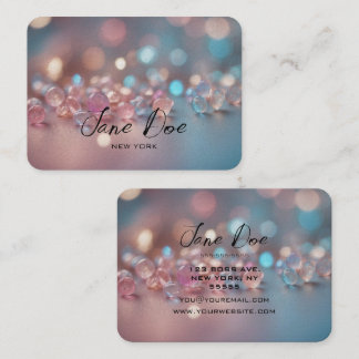 Create Your Own Custom Pastel Opal Bokeh Business Card