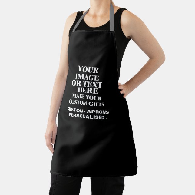 Create Your Own Custom Personalized Black Women's Apron (Insitu)