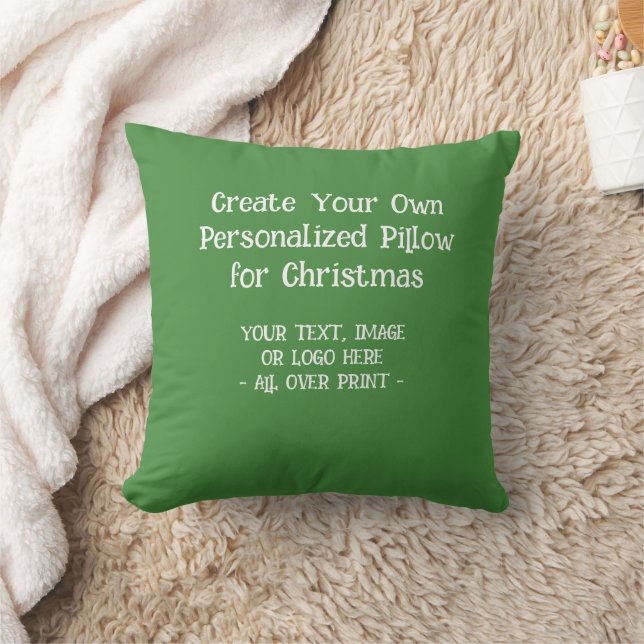 Create Your Own Custom Personalized Christmas Gift Throw Pillow (Blanket)