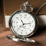 Create Your Own Custom Personalized Monogram Pocket Watch<br><div class="desc">Create your own personalized pocket watch with your custom monogram. Add your initials or custom text to create something really unique. To edit this design template, simply edit the text fields as shown above. You can even add more text or images, customize fonts and colours. Treat yourself or make the...</div>