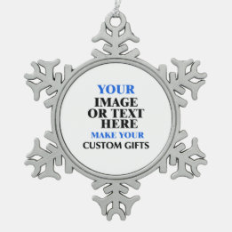 Create Your Own Custom Personalized Snowflake Pewter Christmas Ornament