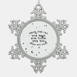 Create Your Own Custom Personalized Snowflake Pewter Christmas Ornament