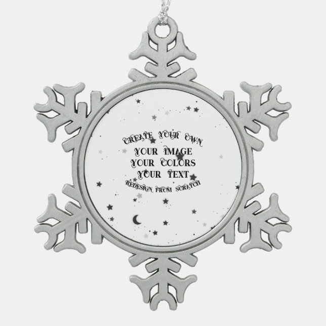 Create Your Own Custom Personalized Snowflake Pewter Christmas Ornament (Front)