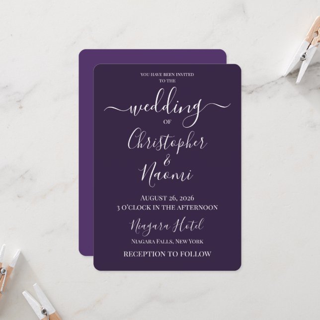 Create Your Own Custom Personalized Wedding Invitation (Front/Back In Situ)