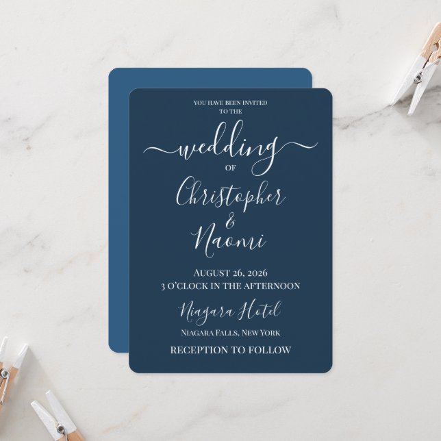 Create Your Own Custom Personalized Wedding Invitation (Front/Back In Situ)