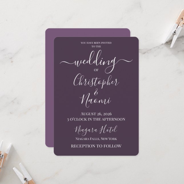 Create Your Own Custom Personalized Wedding Invitation (Front/Back In Situ)