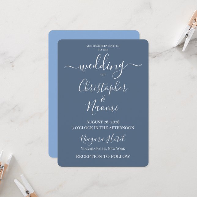 Create Your Own Custom Personalized Wedding Invitation (Front/Back In Situ)