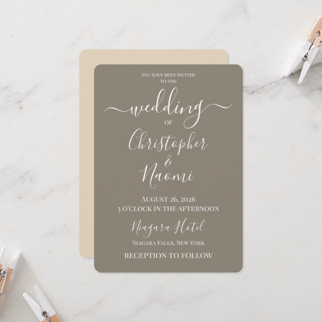 Create Your Own Custom Personalized Wedding Invitation (Front/Back In Situ)