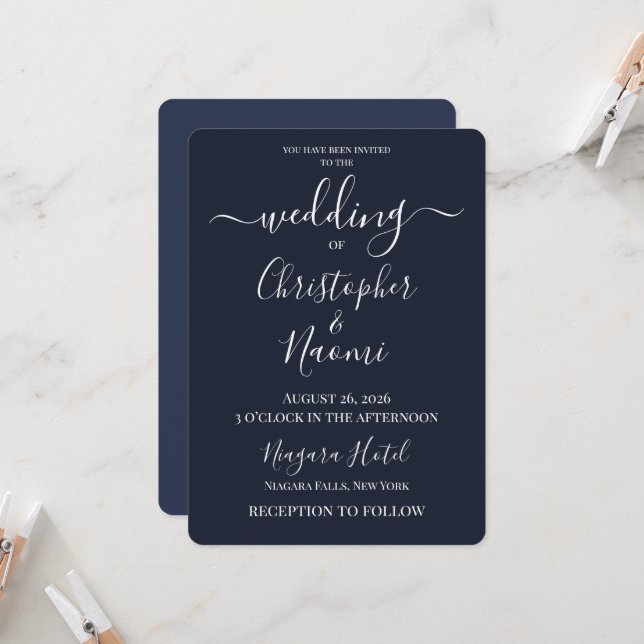 Create Your Own Custom Personalized Wedding Invitation (Front/Back In Situ)