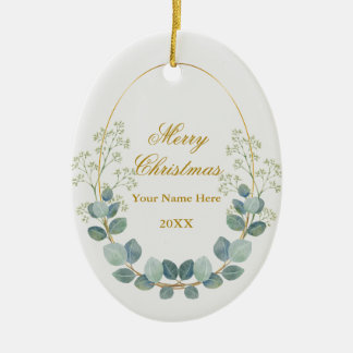 Create Your Own Custom Photo and Text Christmas Ceramic Ornament
