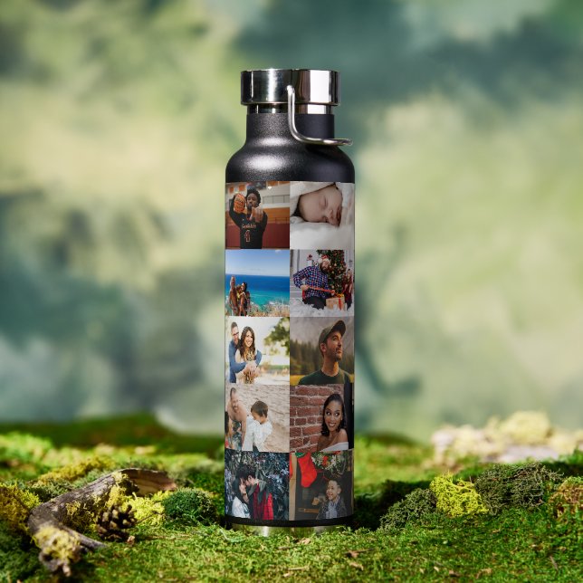 Create your own Custom photo collage 20 photos  Wa Water Bottle (Outdoor)