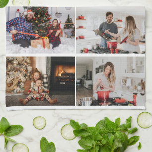 Create your own custom photo collage 8 photos kitchen towel