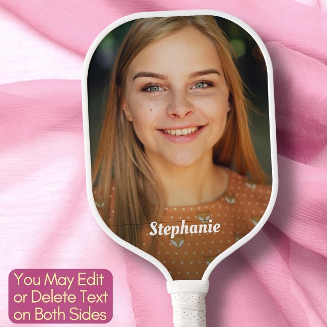 Create Your Own Custom Photo Elegant Script Name Pickleball Paddle (Creator Uploaded)
